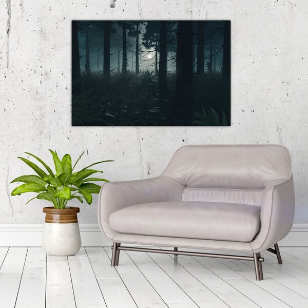 Obraz - Paprade v mesačnom svite (90x60 cm)