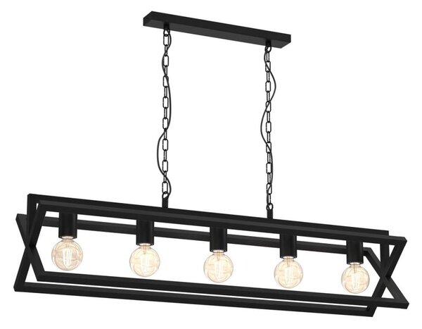 Luster na reťazi ARNOLD 5xE27/60W/230V čierna