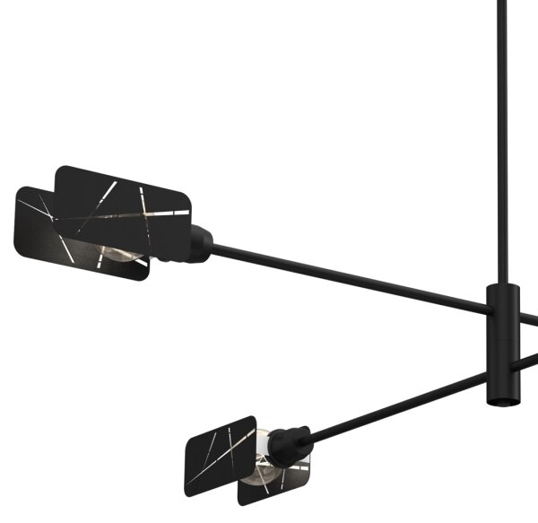 Luster na tyči ASTRA 4xE27/60W/230V čierna