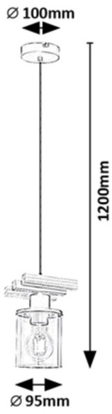 Rabalux 72081 - Luster na tyči NIYLAH 1xE27/25W/230V