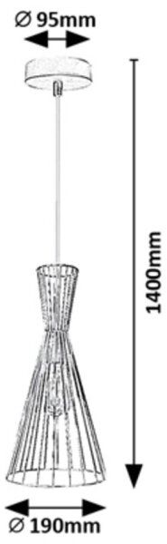 Rabalux 72005 - Luster na tyči LEANDROS 1xE27/60W/230V