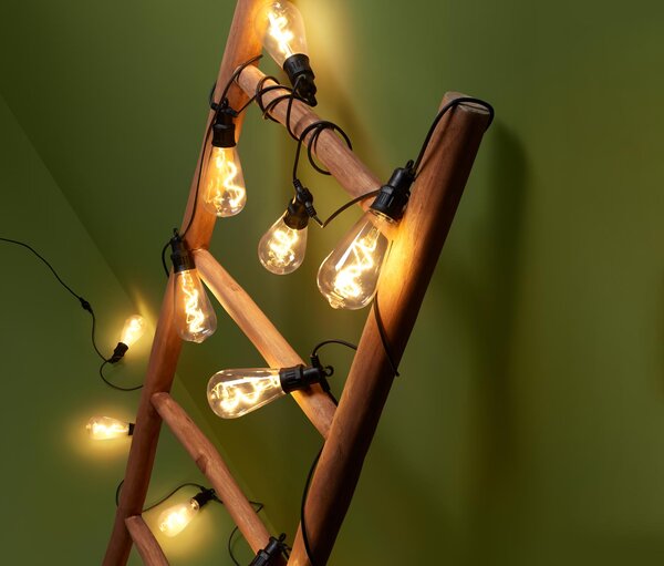 Outdoorová svetelná reťaz s LED žiarovkami s vláknom
