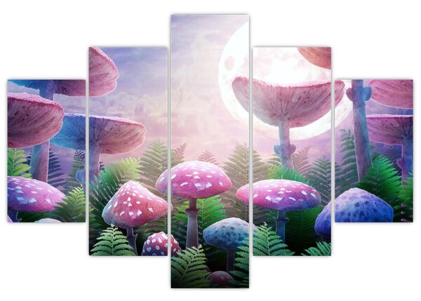 Obraz - Huby pri splne, grafika (150x105 cm)