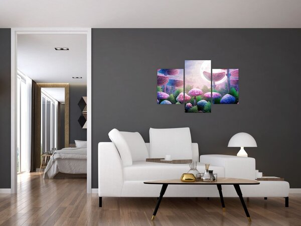 Obraz - Huby pri splne, grafika (90x60 cm)