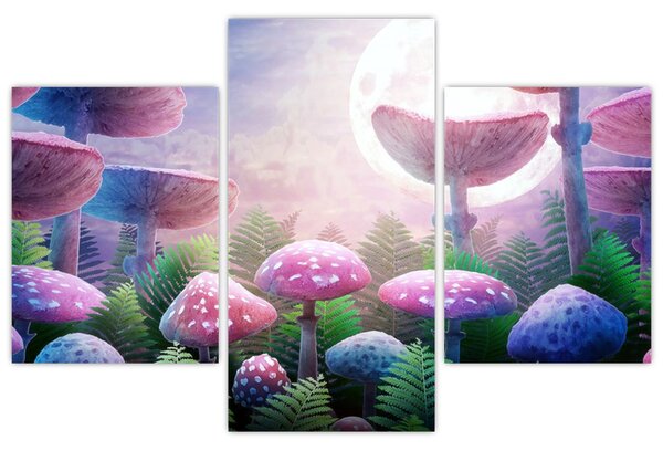 Obraz - Huby pri splne, grafika (90x60 cm)