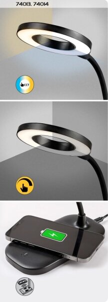 Rabalux 74013 - LED Stmievateľná dotyková stolná lampa HARDIN LED/5W/5V čierna