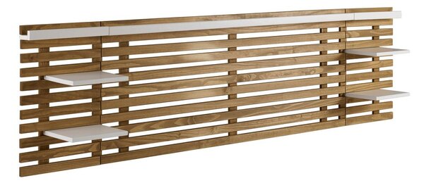 Biele/prírodné čelo postele z borovicového dreva 240x62 cm Nidra - Marckeric