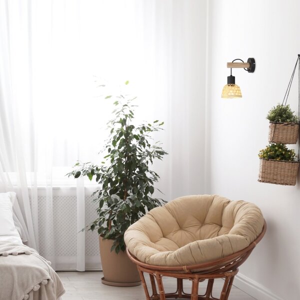 Rabalux 71025 - Nástenné svietidlo RATTAN 1xE27/15W/230V ratan