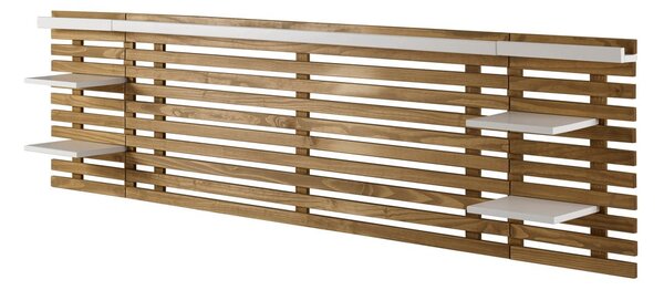 Biele/prírodné čelo postele z borovicového dreva 240x62 cm Nidra - Marckeric