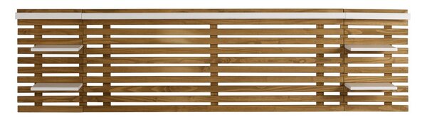 Biele/prírodné čelo postele z borovicového dreva 240x62 cm Nidra - Marckeric