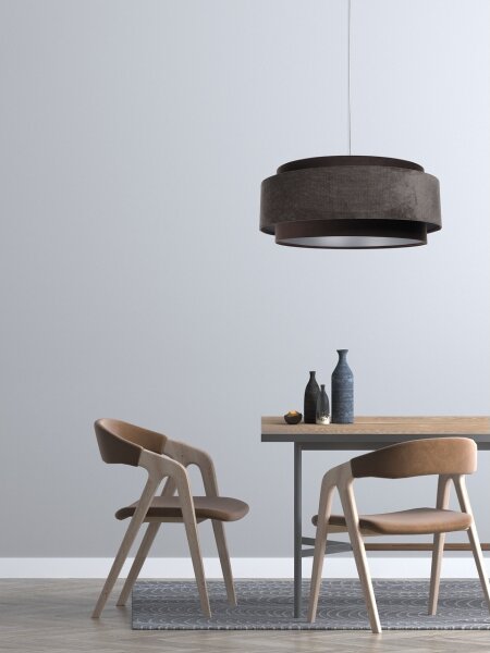Luster na lanku DOBLO 1xE27/60W/230V pr. 60 cm hnedá/strieborná