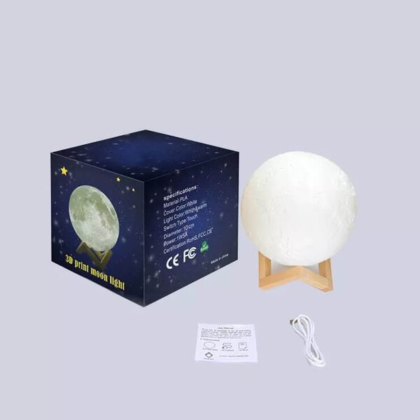 Nočná lampa v tvare Mesiac - Moonlamp RGB 15cm
