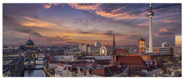 Obraz - Západ slnka nad Berlínom (120x50 cm)