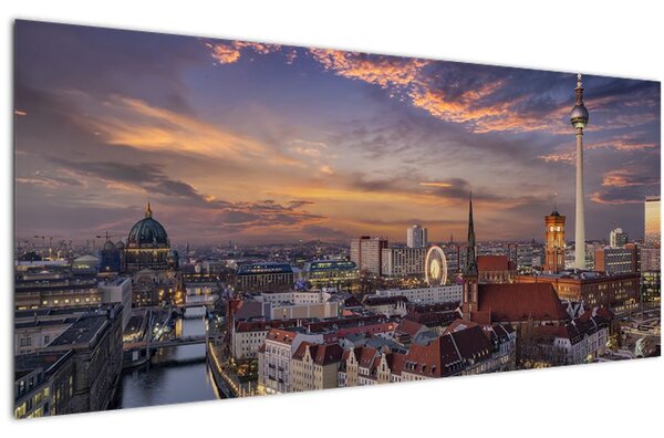 Obraz - Západ slnka nad Berlínom (120x50 cm)