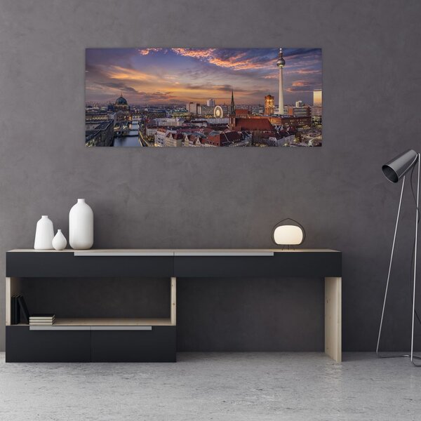 Obraz - Západ slnka nad Berlínom (120x50 cm)