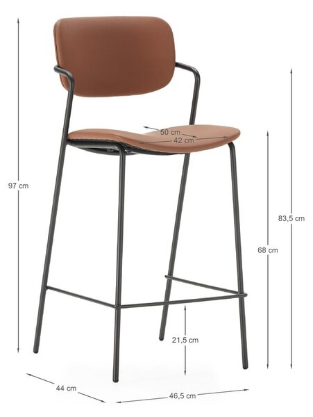 Barové stoličky v tehlovej farbe v súprave 2 ks (výška sedadla 68 cm) Maika – Marckeric