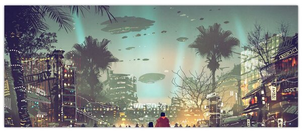Obraz - mesto v budúcnosti (120x50 cm)