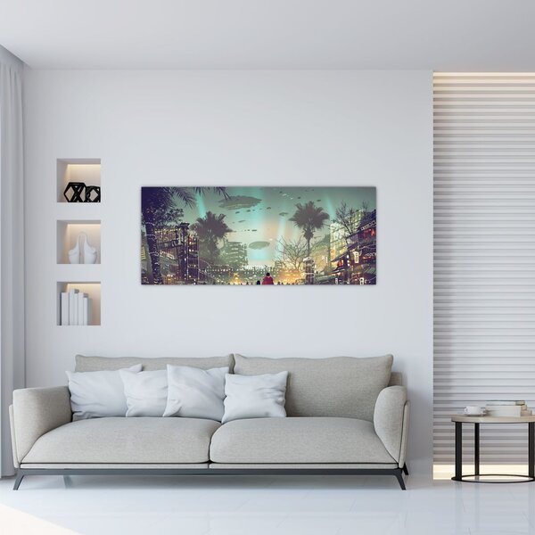 Obraz - mesto v budúcnosti (120x50 cm)