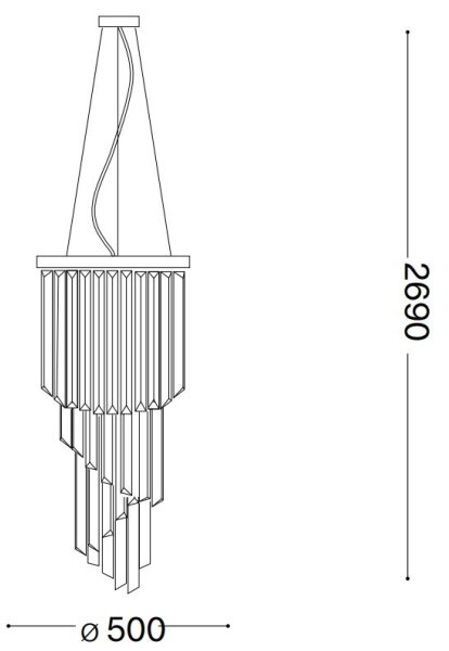 Ideal Lux - Krištáľový luster na lanku CARLTON 12xE14/40W/230V pr. 50 cm zlatá