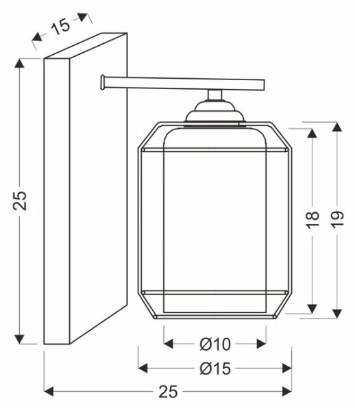 Nástenná lampa JONERA 1xE27/40W/230V čierna