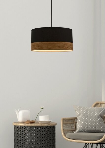 Luster na lanku PORTO 1xE27/60W/230V čierna/hnedá