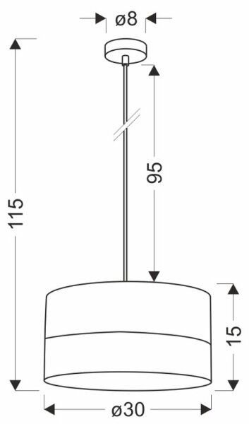 Luster na lanku PORTO 1xE27/60W/230V čierna/hnedá