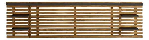 Čierne/prírodné čelo postele z borovicového dreva 240x62 cm Nidra - Marckeric