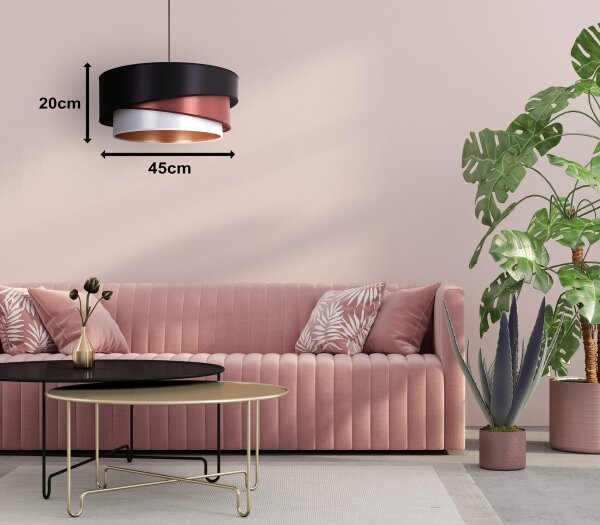 Duolla - Luster na lanku KOBO 1xE27/15W/230V pr. 45 cm čierna/vínová/strieborná