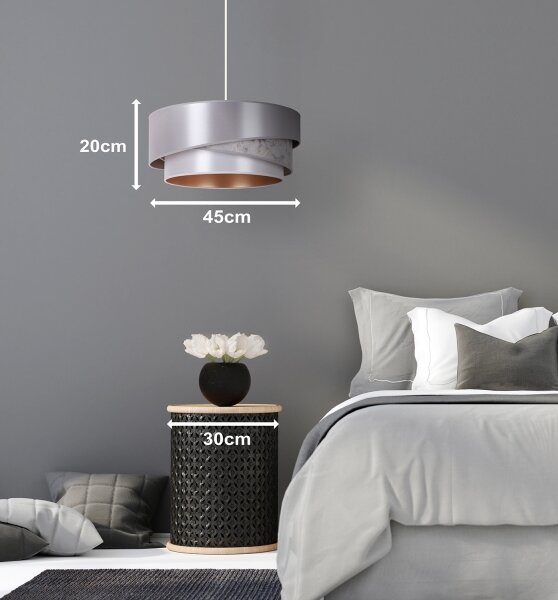 Duolla - Luster na lanku KOBO 1xE27/15W/230V pr. 45 cm strieborná/zlatá