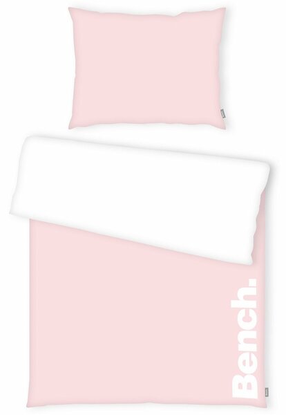 Bench Bavlnené obliečky bielo-ružová, 140 x 200 cm, 70 x 90 cm