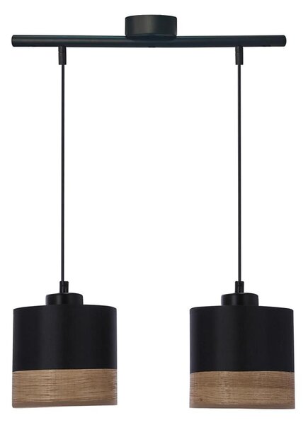 Luster na lanku PORTO 2xE27/60W/230V čierna/hnedá