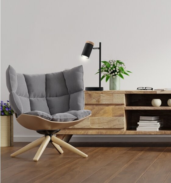 Stolná lampa LAGOS 1xGU10/15W/230V čierna/hnedá