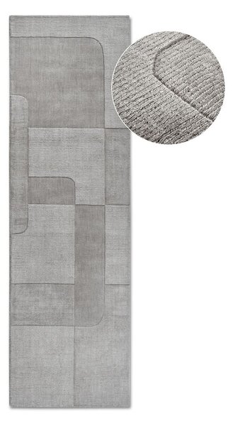 Sivý ručne tkaný vlnený behúň 80x250 cm Charlotte – Villeroy&Boch