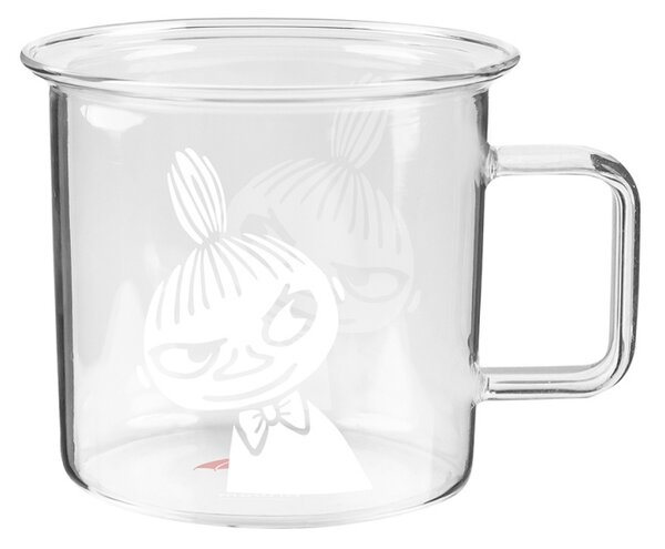 Muurla Sklenený hrnček Little My 0,35l, bielo-číry
