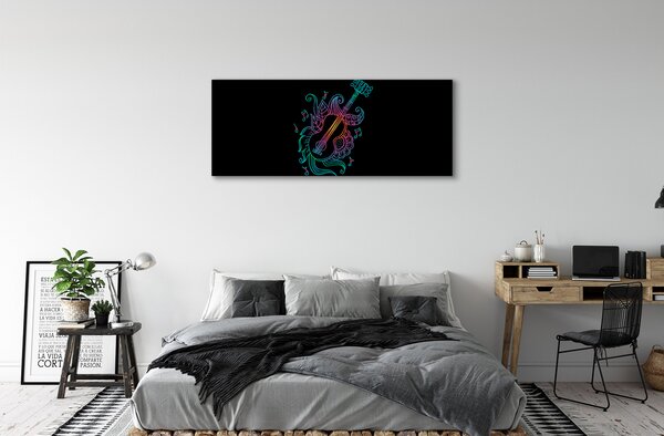 Obraz canvas poznámky farebné gitary 100x50 cm
