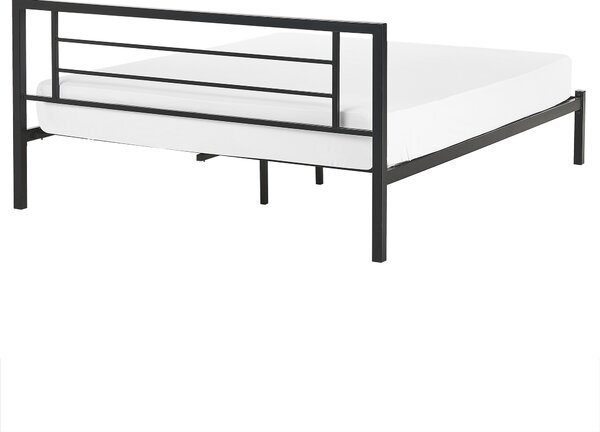 Posteľ kovová čierna 160 x 200 cm rám postele s roštom moderná spálňa industriálny dizajn