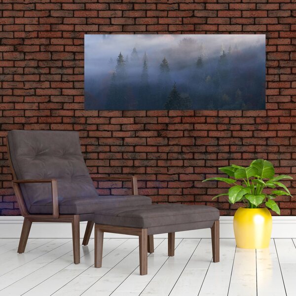 Obraz - Les v hmle, Karpaty, Ukrajina (120x50 cm)