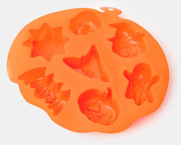 Sinsay - Silikónová forma na pečenie s halloweenskym motívom - oranžová
