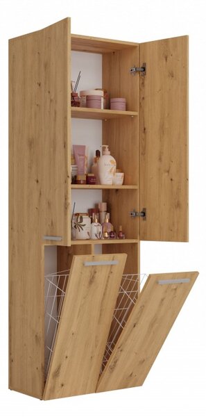 Kúpeľňová skrinka s košom na bielizeň ATSO 2 - dub artisan