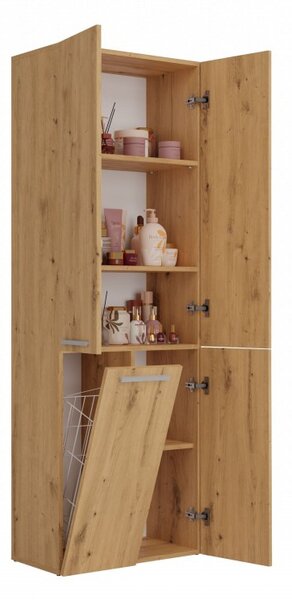 Kúpeľňová skrinka s košom na bielizeň ATSO 1 - dub artisan