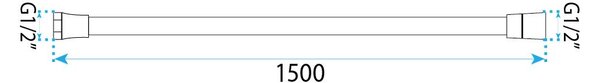 Sprchová hadica proti skrúteniu Rea Chrome 150 cm