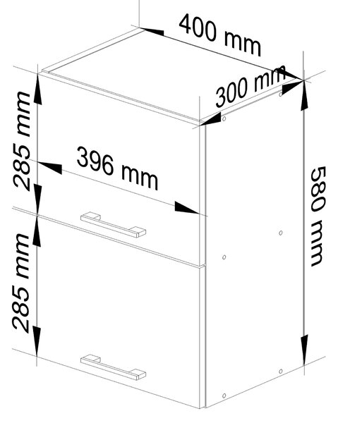 NovýNábytok.sk Horná kuchynská skrinka Ozara W40 G2 (biela). Akcia -10%. Vlastná spoľahlivá doprava až k Vám domov. 1069969