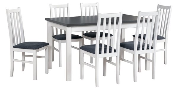 MEBLINE Stôl ALBA 2 + stoličky BOS 10 (6ks.) - súprava DX4