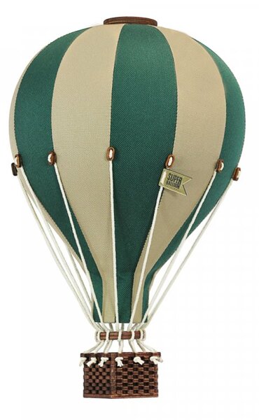 Dekoračný teplovzdušný balón - zelená/krémová - S-28cm x 16cm