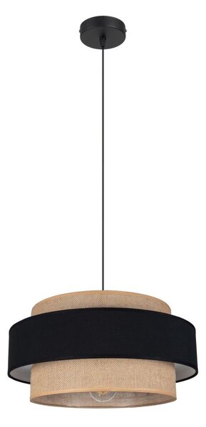 Luster na lanku CORSA 1xE27/60W/230V čierna/béžová