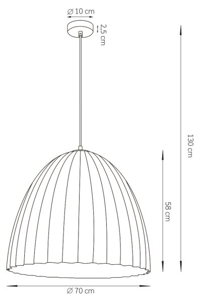Luster na lanku TELMA 1xE27/60W/230V pr. 70 cm čierna/zlatá