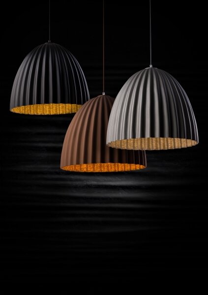 Luster na lanku TELMA 1xE27/60W/230V pr. 70 cm čierna/zlatá