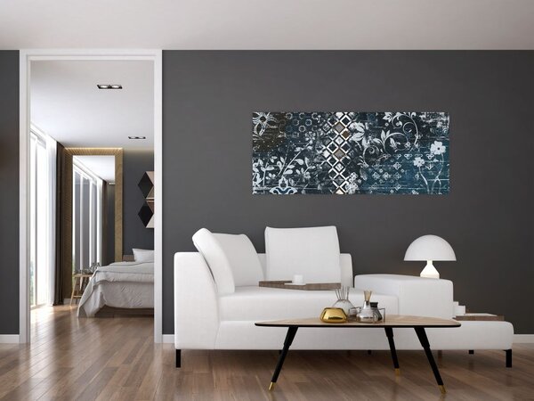 Obraz s kvetinovým dekorom (120x50 cm)