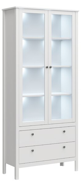 KONDELA Vitrína 2W2S, biela, OLJE