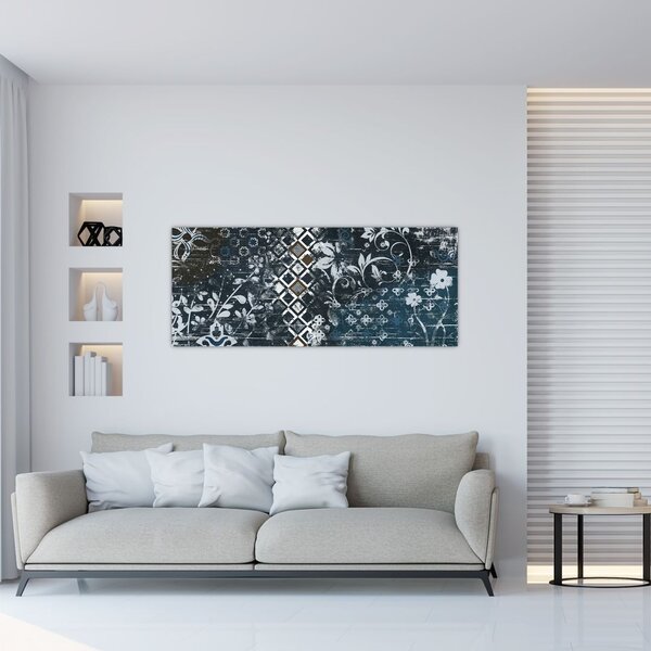 Obraz s kvetinovým dekorom (120x50 cm)